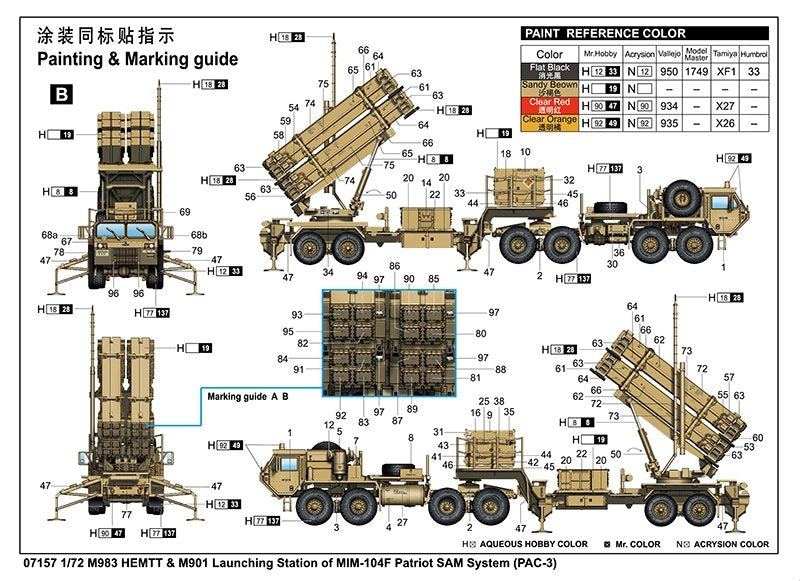Trumpeter 07157 M983 HEMTT &amp;amp; M901 Launching Station w/ MIM-104F Patriot SAM System (PAC 3) 1/72 – imagen 3