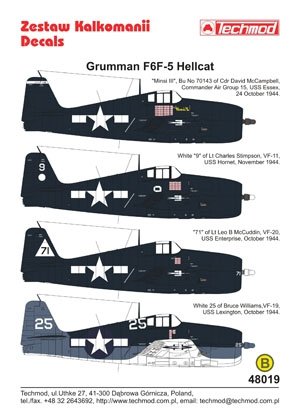 Techmod 48019 - Grumman F6F-5 Hellcat 1/48 – immagine 2