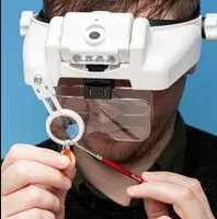 Lightcraft LC1769USB Professional LED Headband Magnifier With Bi-Plate Magnification Loupe / Szkło powiększające, czołowe, Pro LED, 1x 13x – immagine 4