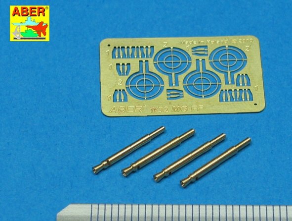 Aber A32008 Set of 4 barrels for German Oerlikon 20mm aircraft machine guns MG FF with sights 1/32 – Bild 2