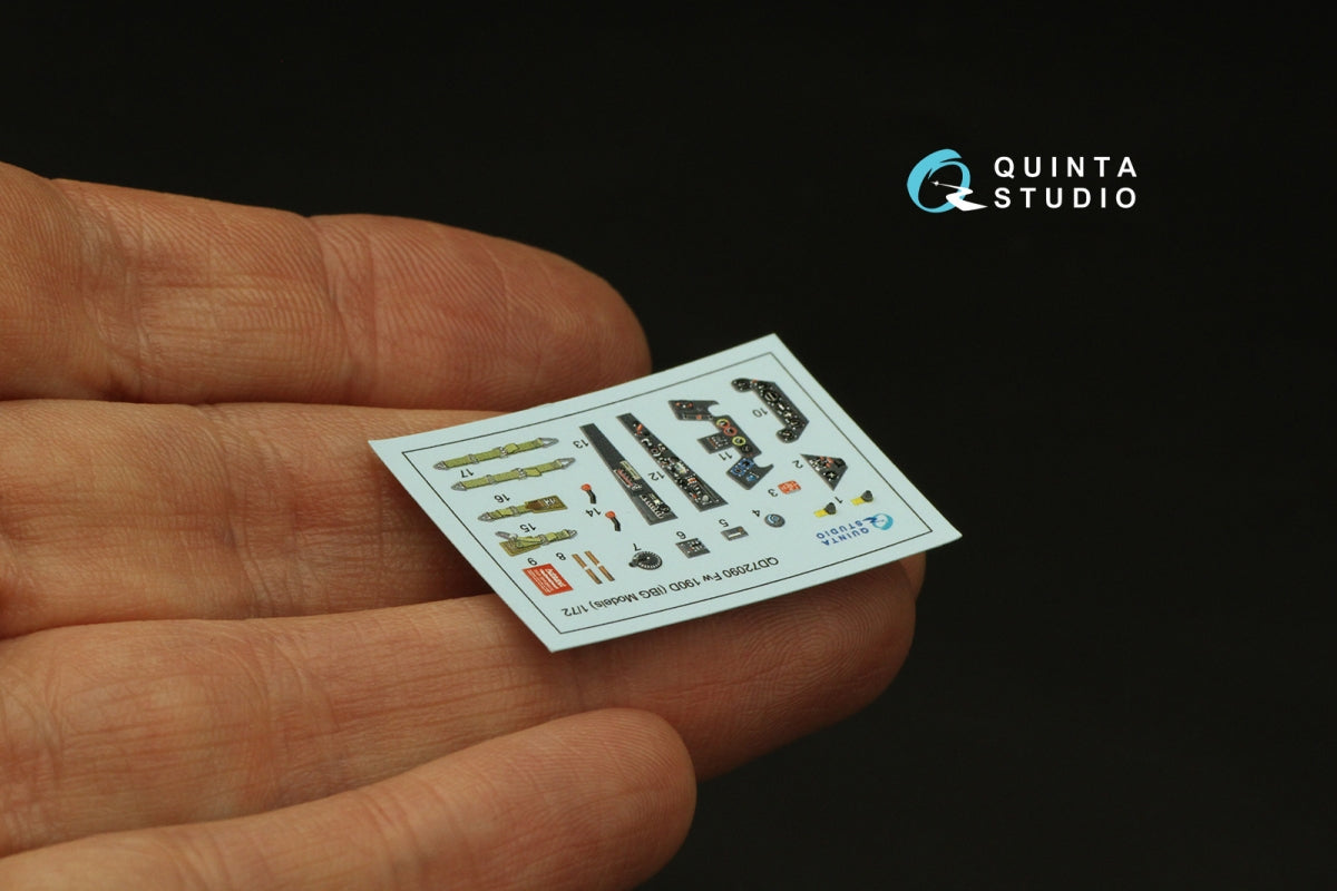 Quinta Studio QD72090 Fw 190D 3D-Printed &amp;amp; coloured Interior on decal paper (IBG models) 1/72 – immagine 6