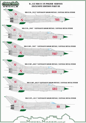 ModelMaker Decals D48152 MiG-21 in Polish service exclusive edition part III 1/48 – immagine 2