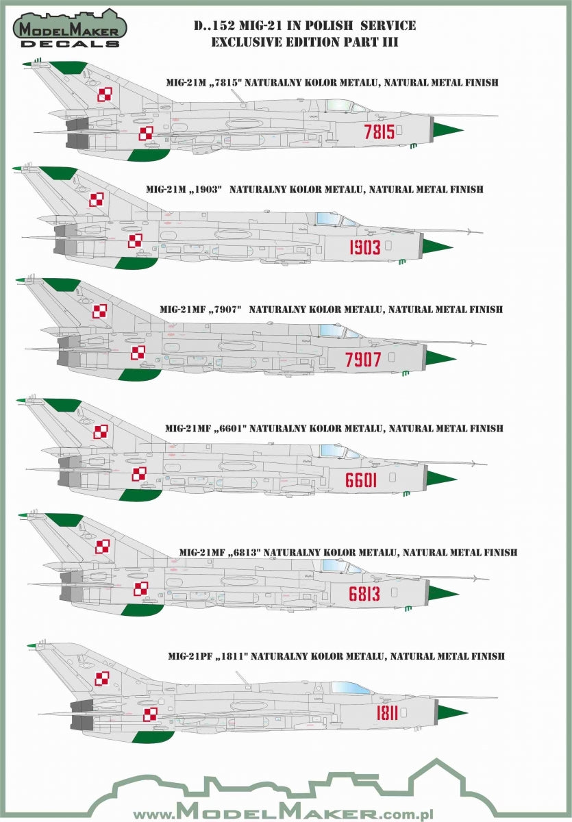ModelMaker Decals D48152 MiG-21 in Polish service exclusive edition part III 1/48 – immagine 2