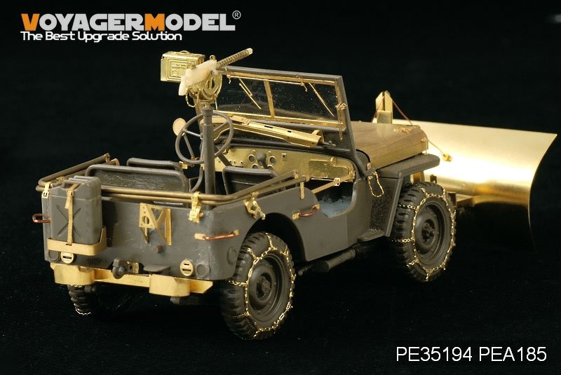 Voyager Model PEA185 WWII U.S. Jeep Willys MB snow plow w/ tyre chains (For TAMIYA /ITALIAN) 1/35 – imagen 6