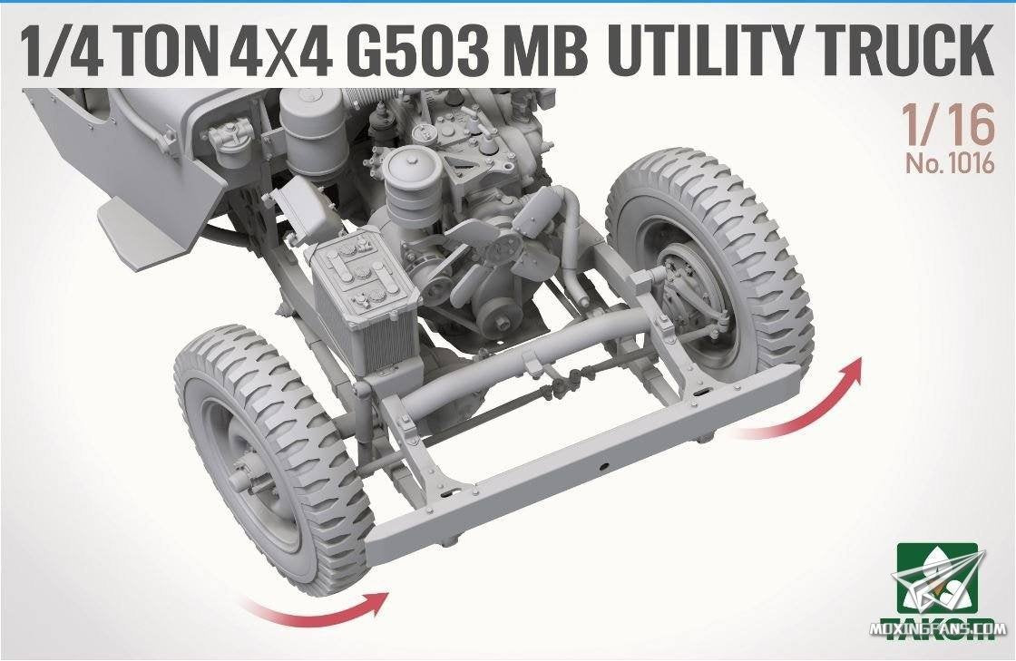 Takom 1016 1/4 ton 4×4 G503 MB Utility Truck ( Jeep Willys ) 1/16 – zdjęcie 5