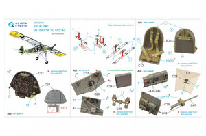 Quinta Studio QD32094 Fi 156C 3D-Printed &amp;amp; coloured Interior on decal paper (Hasegawa) 1/32 – immagine 5