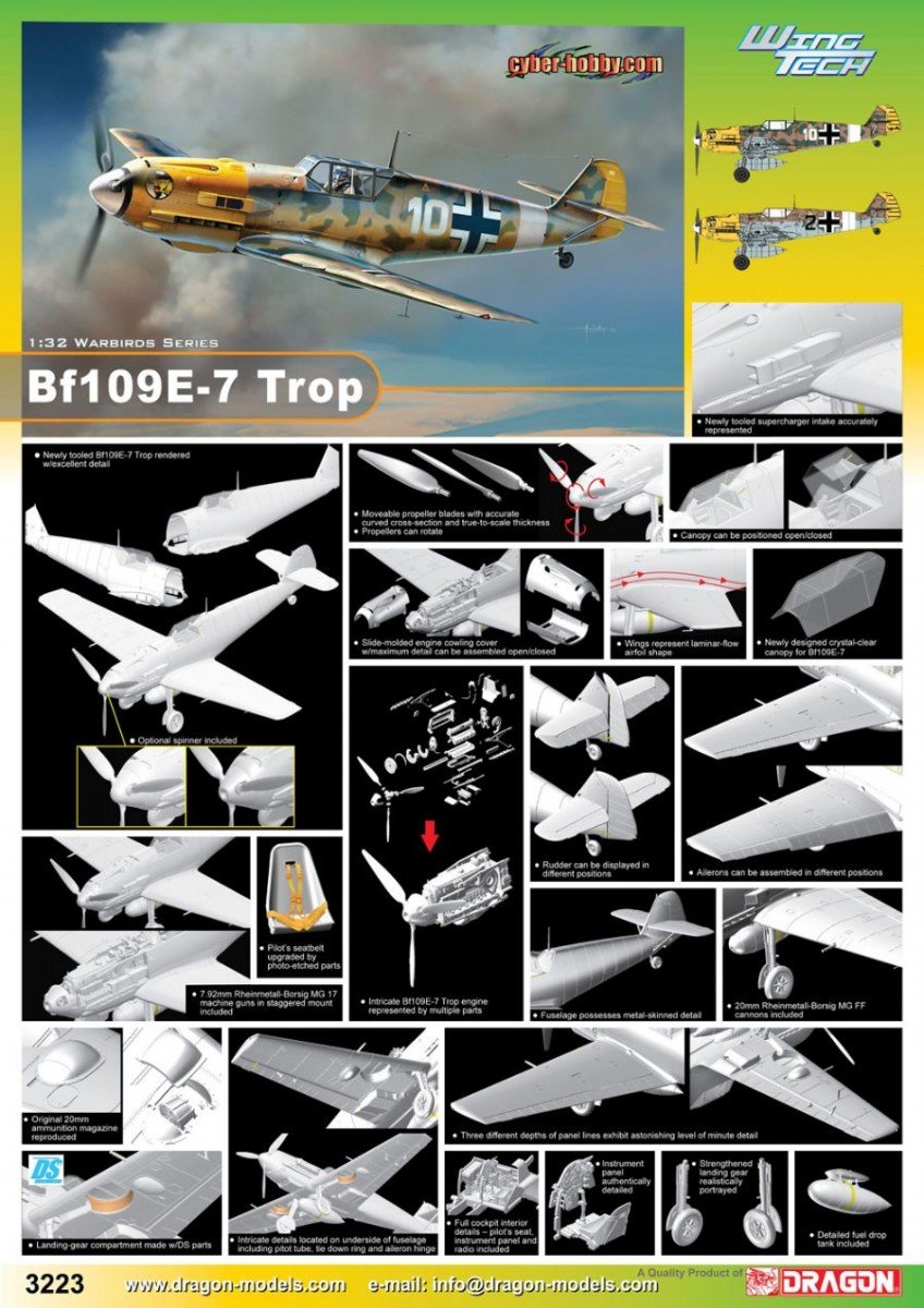 Cyber Hobby 3223 Bf109E-7 Trop 1/32 – immagine 2