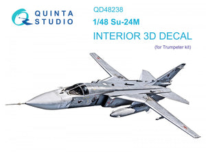 Quinta Studio QD48238 Su-24M 3D-Printed &amp;amp; coloured Interior on decal paper ( Trumpeter ) 1/48