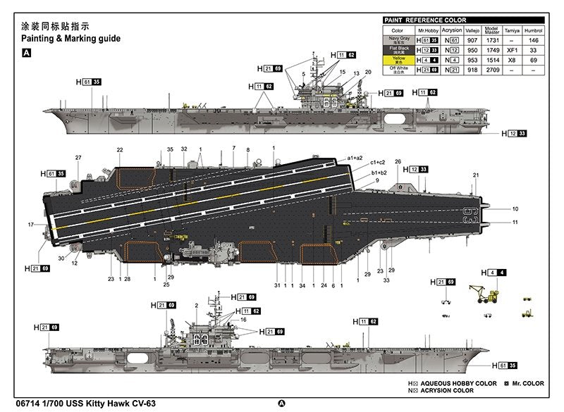 Trumpeter 06714 USS Kitty Hawk CV-63 1/700 – imagen 13
