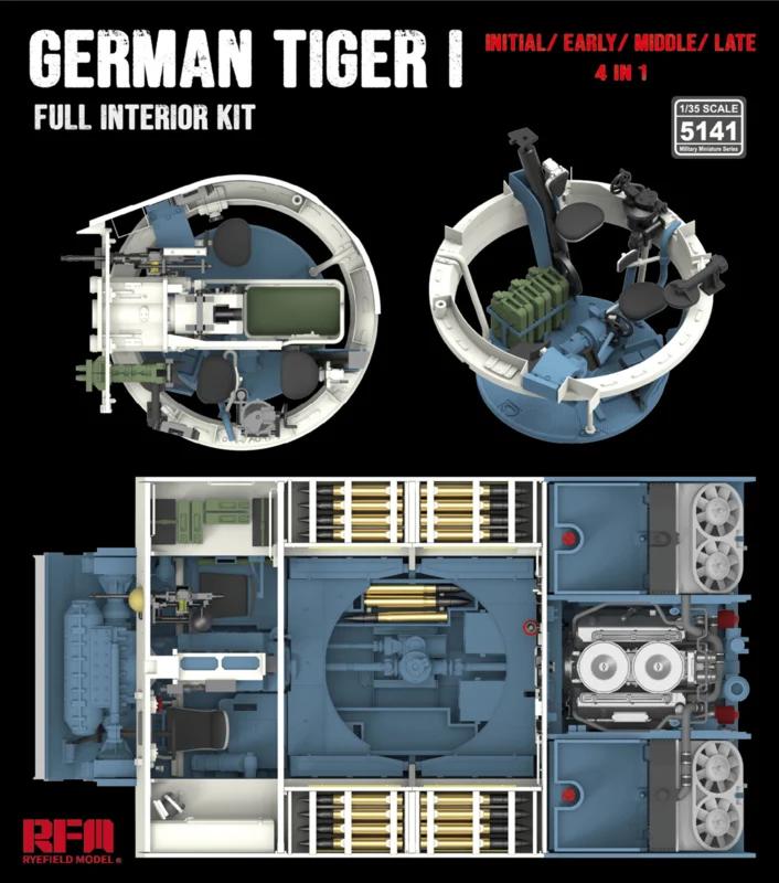 Rye Field Model 5141 Tiger I Full interior kit: Initial/ Early/ Mid/ Late 1/35 – imagen 2