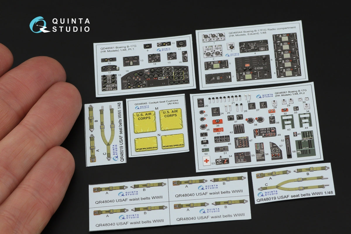 Quinta Studio QD48561 Boeing B-17G 3D-Printed &amp;amp; coloured Interior on decal paper (HK models) 1/48 – immagine 2