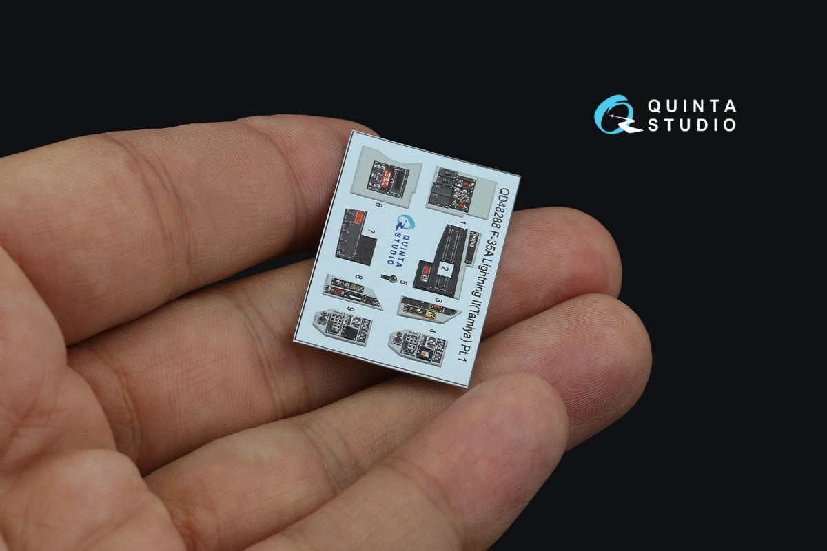 Quinta Studio QD48288 F-35A 3D-Printed &amp;amp; coloured Interior on decal paper (Tamiya) 1/48 – immagine 5
