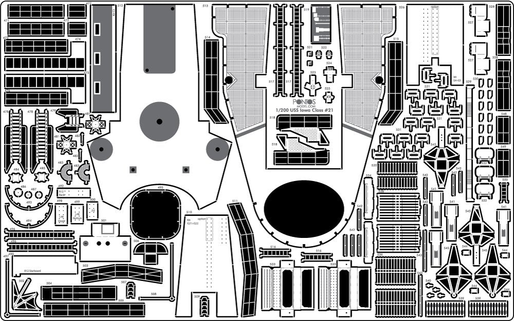 Pontos 23005F1 USS BB-61 Iowa 1944 Detail Up Set (20B Deck Blue stained wooden deck) 1/200 – immagine 19