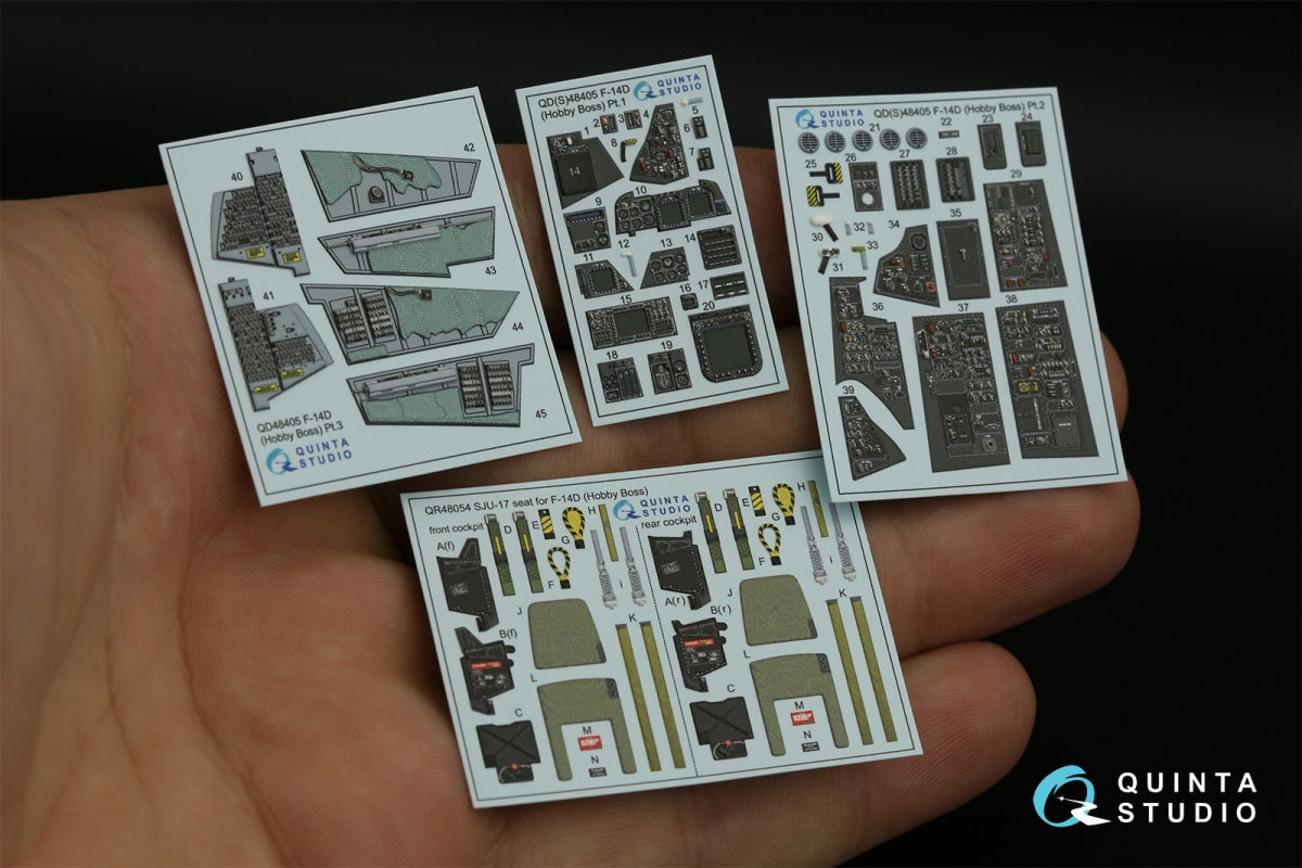 Quinta Studio QD48405 F-14D 3D-Printed &amp;amp; coloured Interior on decal paper (Hobby Boss) 1/48 – Bild 3
