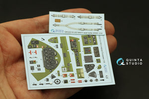 Quinta Studio QD32133 F6F-3 Hellcat 3D-Printed &amp;amp; coloured Interior on decal paper (Trumpeter) 1/32 – imagen 6
