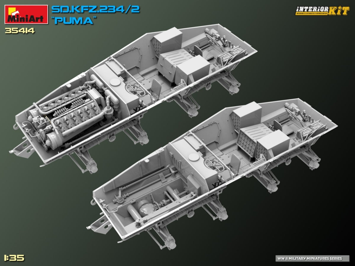 MiniArt 35414 Sd.Kfz. 234/2 PUMA. INTERIOR KIT 1/35 – immagine 24