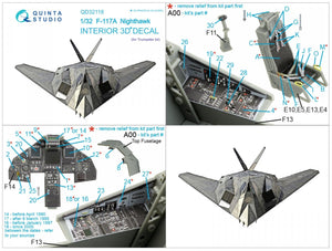 Quinta Studio QD32118 F-117A 3D-Printed &amp;amp; coloured Interior on decal paper (Trumpeter) 1/32 – imagen 8