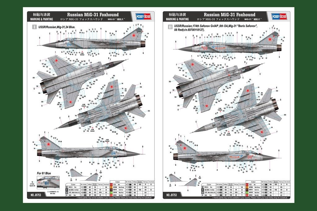 Hobby Boss 81753 Russian MiG-31 Foxhound 1/48 – immagine 2