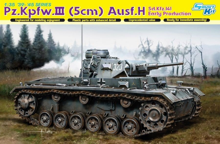 Dragon 6641 Pz.Kpfw.III (5cm) Ausf.H Sd.Kfz.141 Early Production 1/35