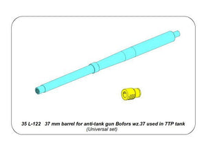 Aber 35L-122 37 mm barrel for anti-tank gun Bofors wz.37 used in 7TP tank 1/35 – immagine 6