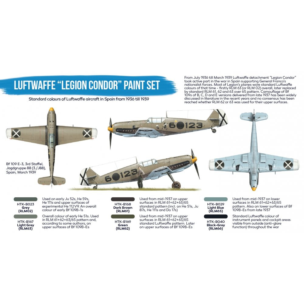 Hataka HTK-BS32 Luftwaffe „Legion Condor” paint set (6x17ml) – immagine 3
