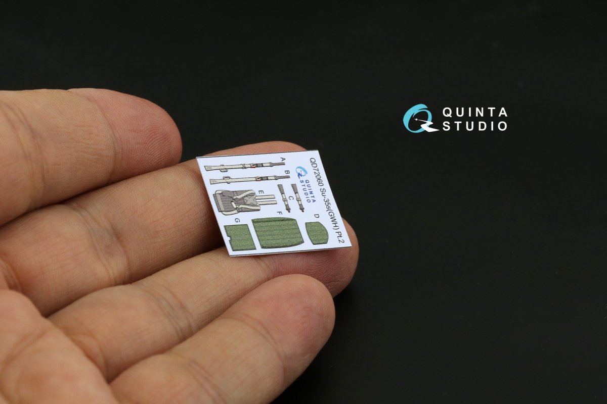 Quinta Studio QD72060 Su-35S 3D-Printed &amp;amp; coloured Interior on decal paper (GWH) 1/72 – imagen 4