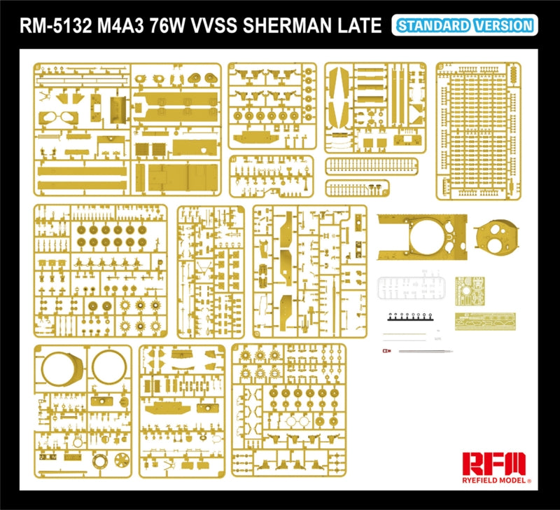 Rye Field Model 5132 M4A3 76W VVSS Sherman Late Standard Version 1/35 – Bild 6