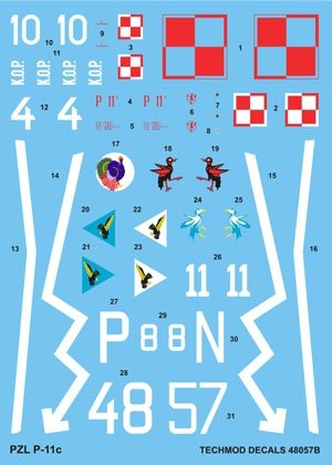 Techmod 48057 - PZL P.11c 1/48