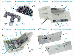 Intérieur imprimé en 3D et coloré sur papier décalcomanie Quinta Studio QD48211 F-5E-3 Tiger II (AFV Club) 1/48  – image 2