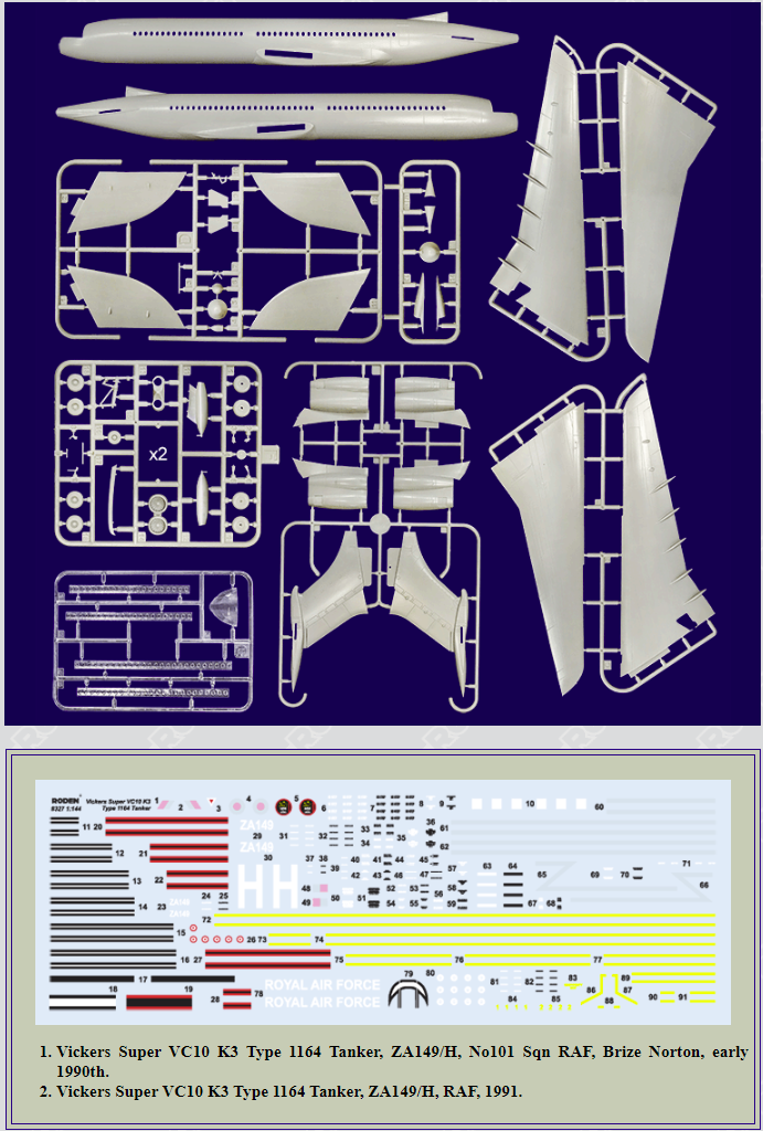 Roden 327 Vickers Super VC-10 K3 Type 1164 Tanker 1/144 – zdjęcie 3
