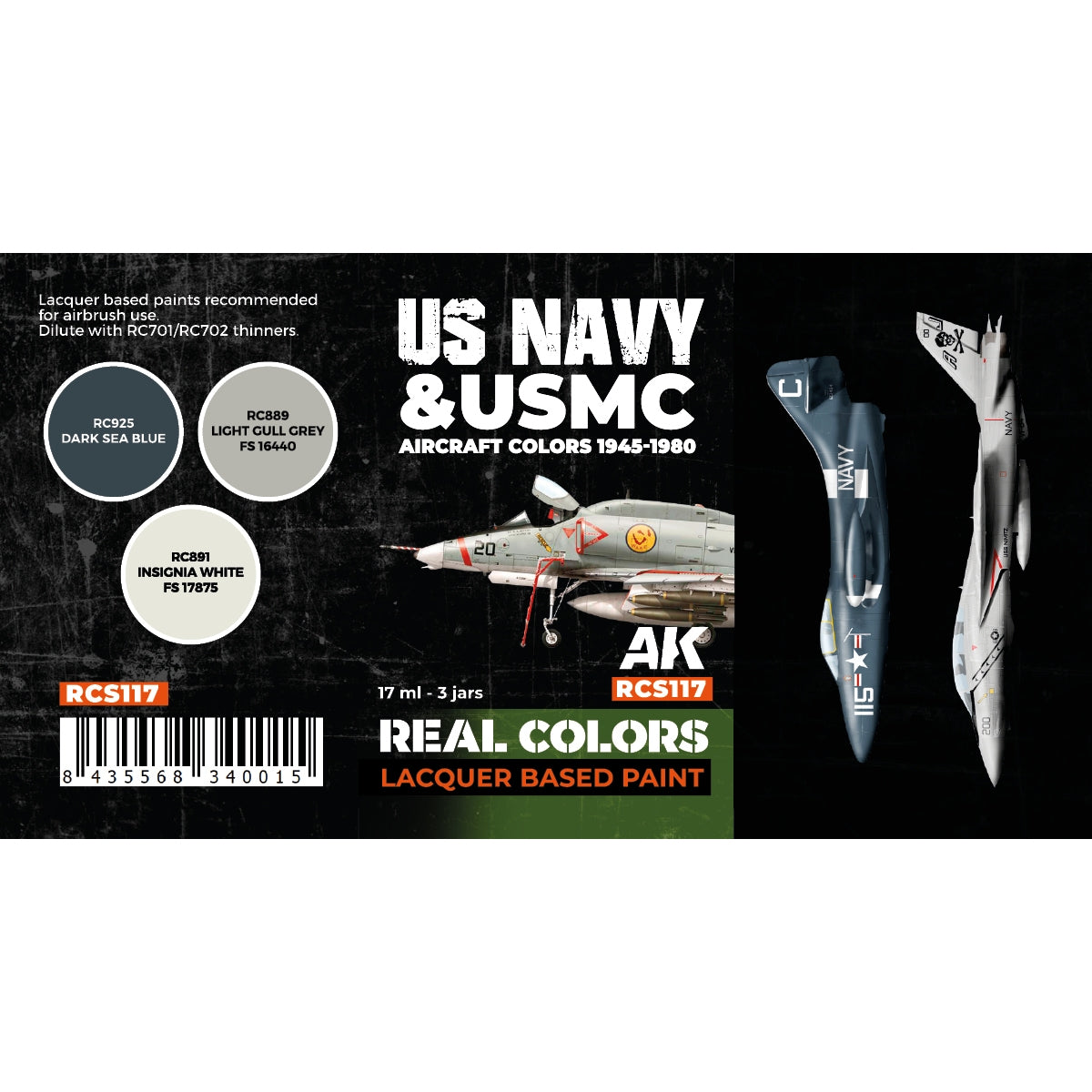 AK Interactive RCS117 US Navy &amp;amp; USMC Aircraft Colors 1945-1980 3x17ml – zdjęcie 2