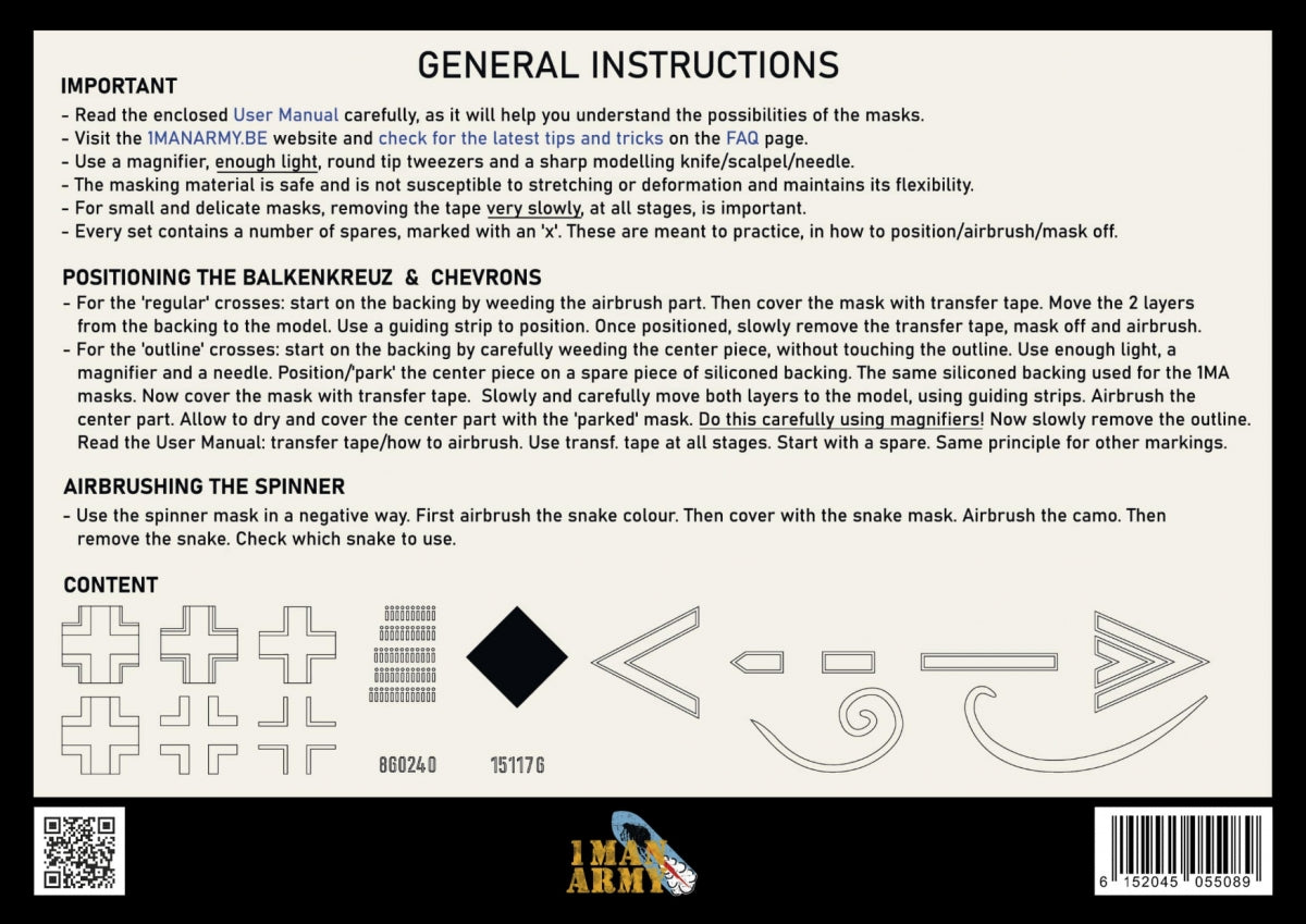 1 Man Army 48GEN523 Focke Wulf 190 A-Series Balkenkreuz Tail Markings 1/48 – imagen 2