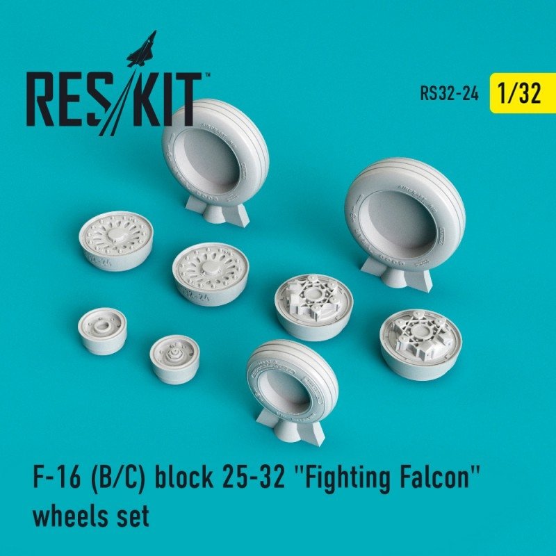RESKIT RS32-0024 F-16 (B/C) block 25-32 "Fighting Falcon" wheels set 1/32