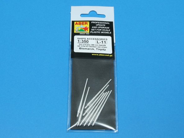 Aber 350L-11 Ensemble de 8 canons de 380 mm pour navires allemands : Bismarck, Tirpitz (1/350) – image 3