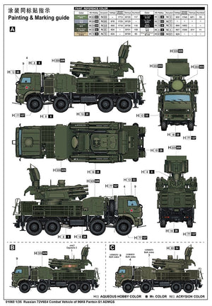 Trumpeter 01060 Russian 72V6E4 Combat Vehicle of 96K6 Pantsir -S1 ADMGS 1/35 – zdjęcie 5