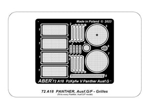 Aber 72A18 Nets for Panther, Ausf. G/F / Siatki do Panther, Ausf. G/F 1/72