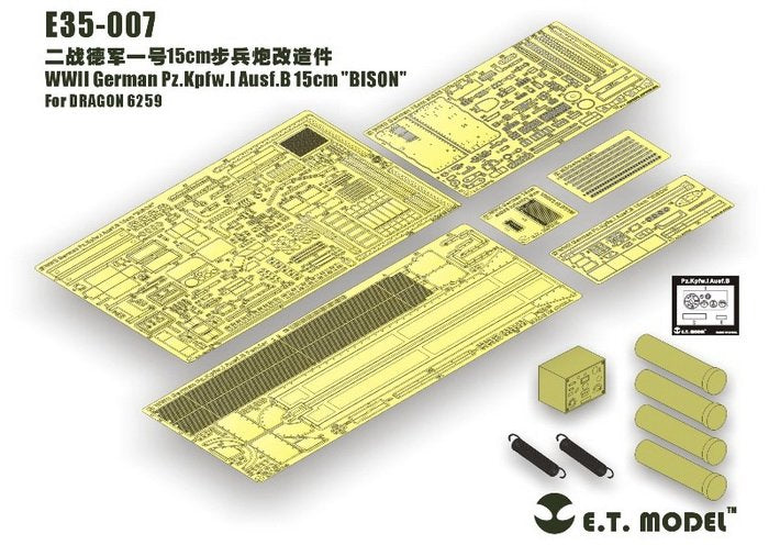 ET Modèle E35-007 WWII Allemand Pz.Kpfw.I Ausf.B 15cm "BISON" (Pour DRAGON 6259) (1/35)
