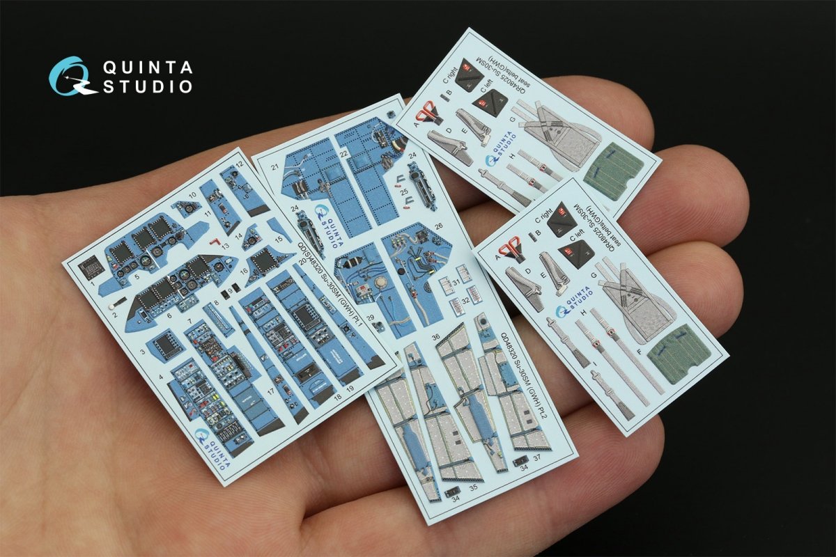 Quinta Studio QD48320 Su-30SM 3D-Printed &amp;amp; coloured Interior on decal paper (GWH) 1/48 – immagine 3