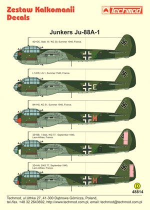 Techmod 48814 - Junkers Ju 88A-1 1/48 – Bild 2