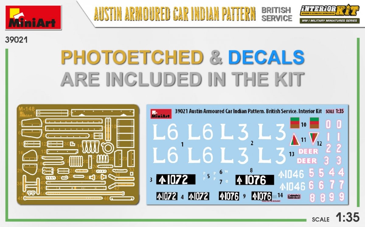 Miniart 39021 AUSTIN ARMOURED CAR INDIAN PATTERN. BRITISH SERVICE. INTERIOR KIT 1/35 – immagine 3