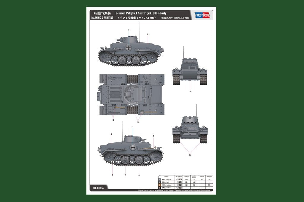 Hobby Boss 83804 German Pz.Kpfw.I Ausf.F (VK18.01)-Early 1/35 – Bild 2
