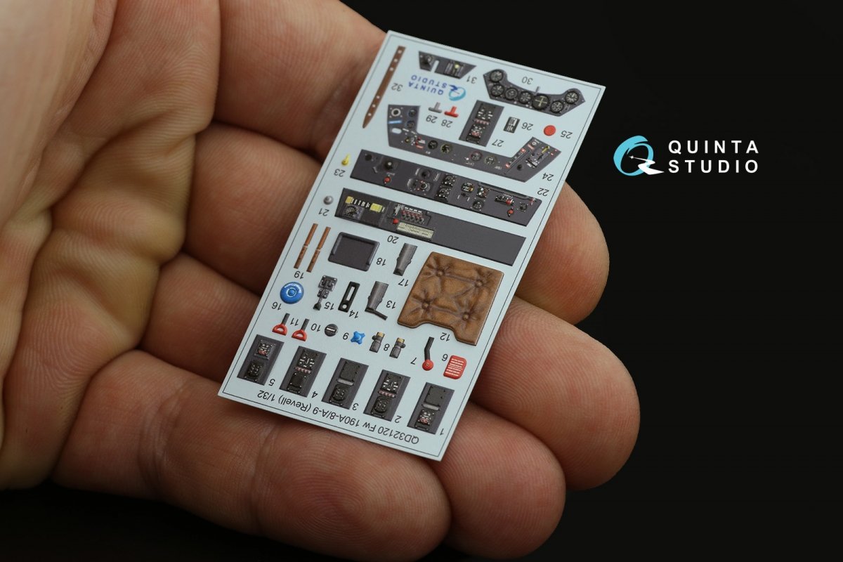 Quinta Studio QD32120 Fw 190 A-8/A-9 3D-Printed &amp;amp; coloured Interior on decal paper ( Revell ) 1/32 – Bild 9