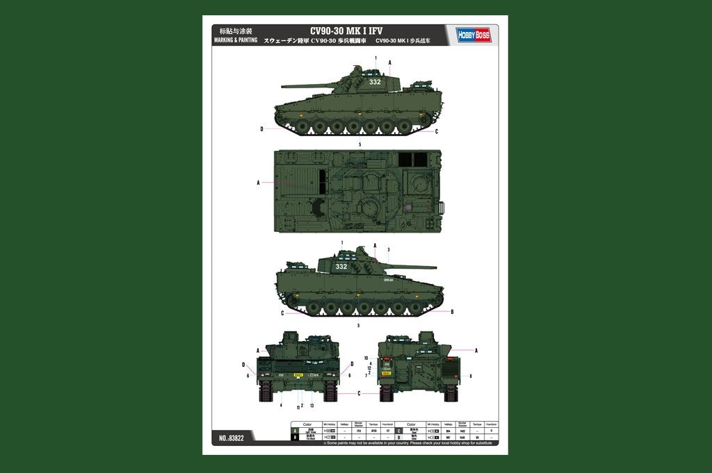 Hobby Boss 83822 CV90-30 MK I IFV 1/35 – immagine 3