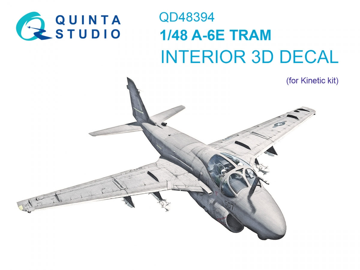 Intérieur imprimé en 3D et coloré sur papier décalcomanie Quinta Studio QD48394 A-6E TRAM (Kinetic) 1/48