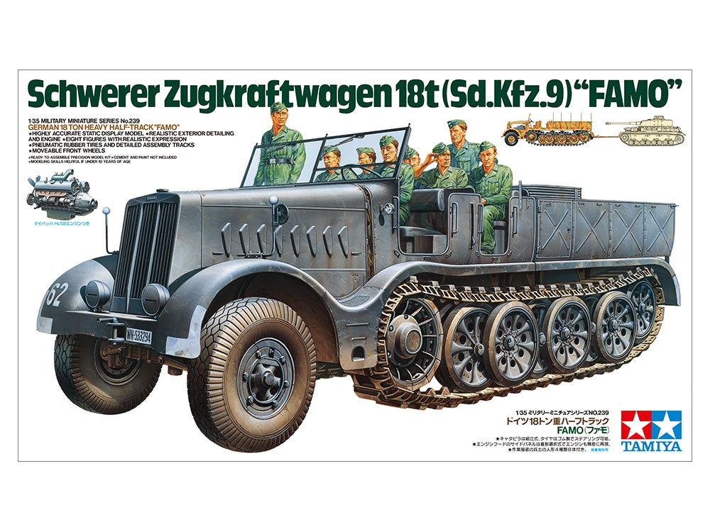 Tamiya 35239 German 18-Ton Heavy Half-Track FAMO 1/35 – immagine 2