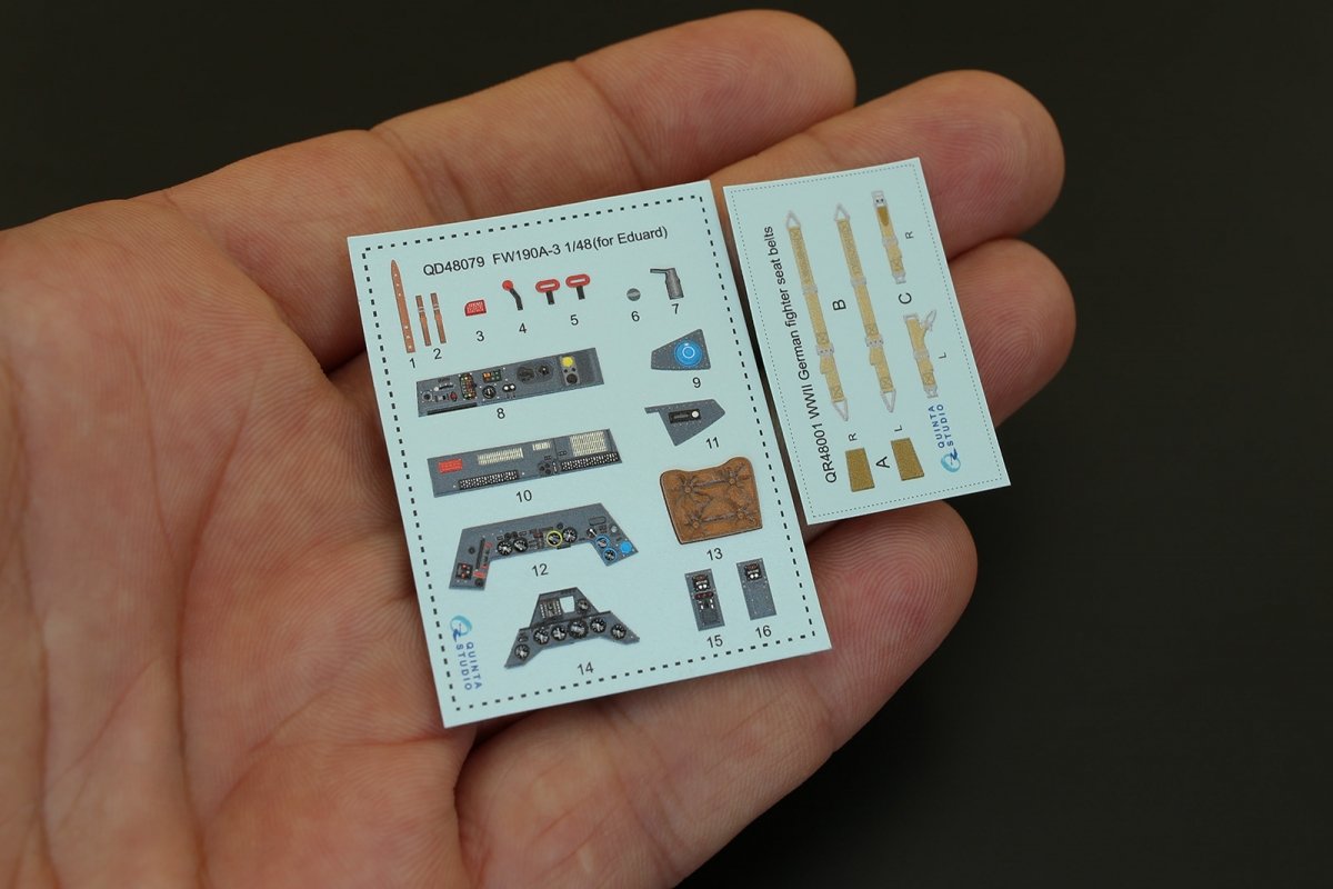 Quinta Studio QD48079 FW 190A-3 3D-Printed &amp;amp; coloured Interior on decal paper (for Eduard kit) 1/48 – Bild 2