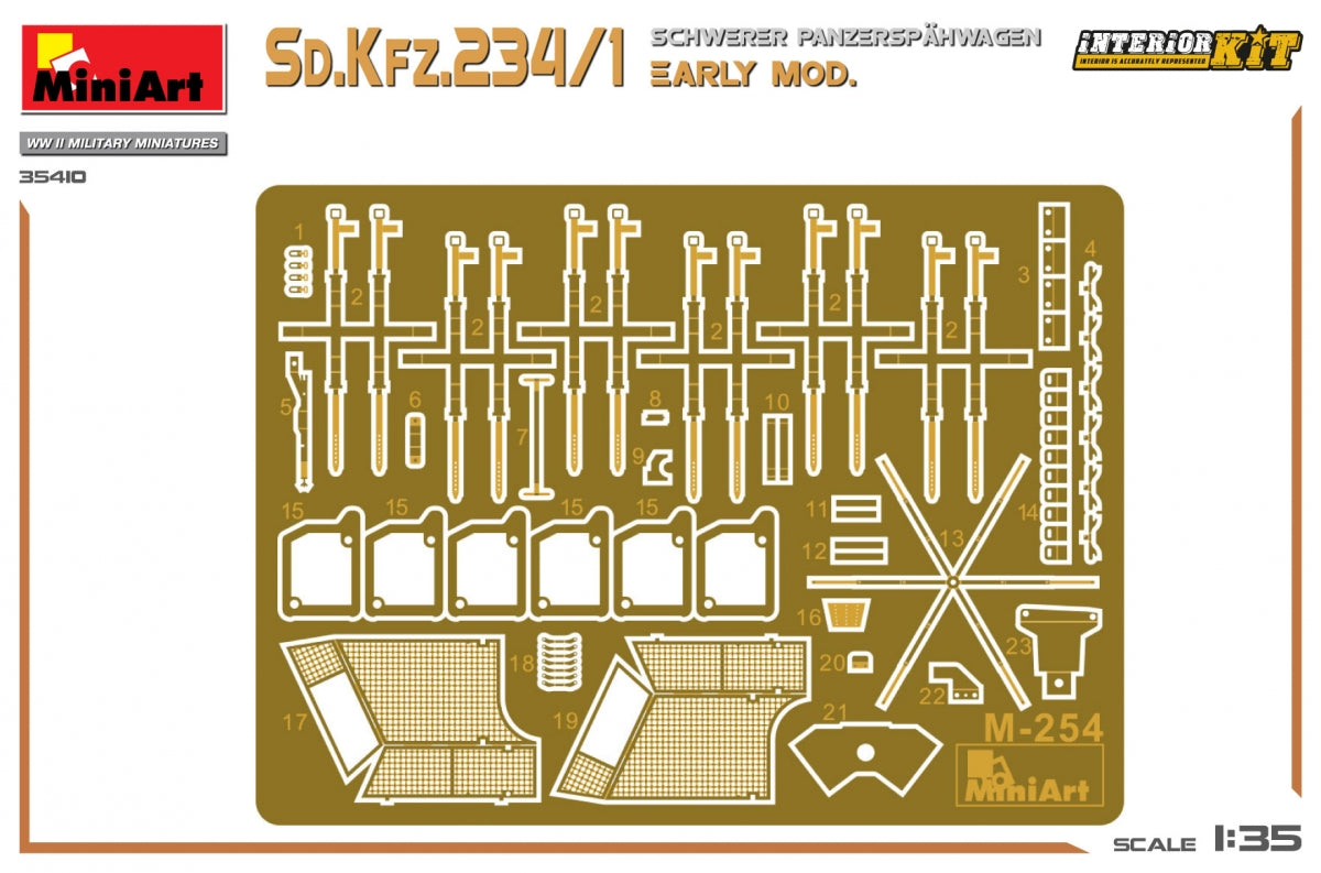 MiniArt 35410 Sd.Kfz.234/1 Schwerer Panzerspahwagen. EARLY MOD. INTERIOR KIT 1/35 – zdjęcie 2