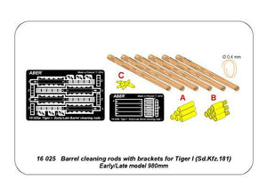 Aber 16025 Barrel cleaning rods with brackets for Tiger I – early/late 1/16 – immagine 4