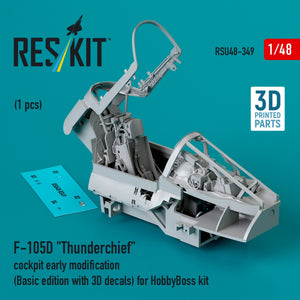 RESKIT RSU48-0349 F-105D &amp;quot;Thunderchief&amp;quot; cockpit early modification (Basic edition with 3D decals) for HobbyBoss kit (3D Printed) 1/48 – zdjęcie 2