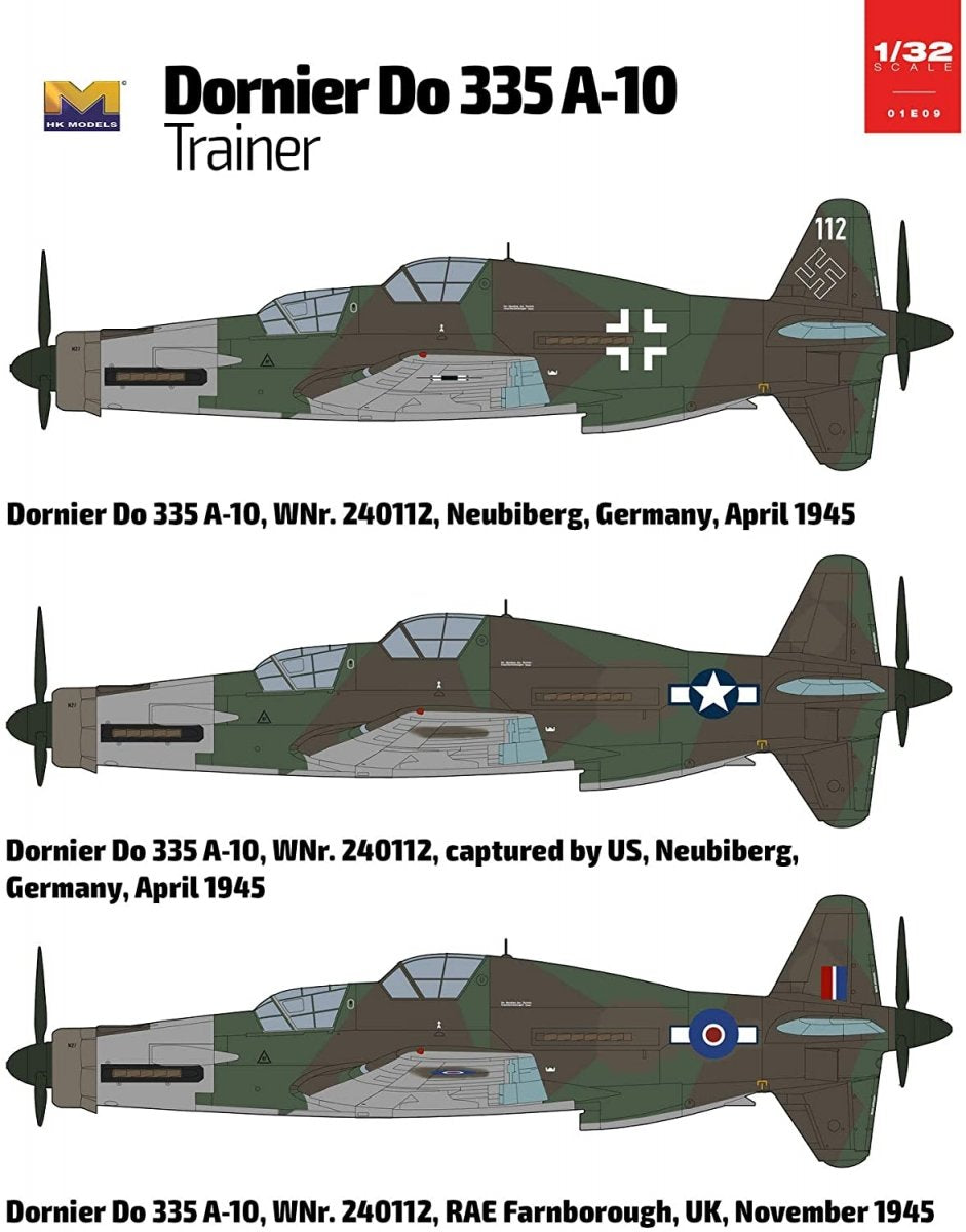 HK Models 01E009 Dornier Do 335 A-10 Trainer 1/32 – zdjęcie 3